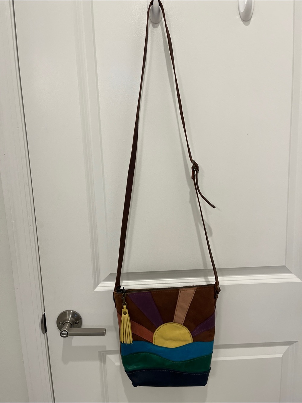Genuine Leather Handmade Sunrise Multicolor With Adjustable Strap - Picture 8 of 13